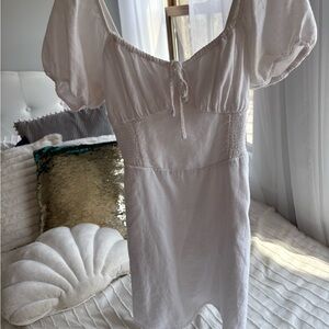 Hollister White Puff Sleeve Mini Dress